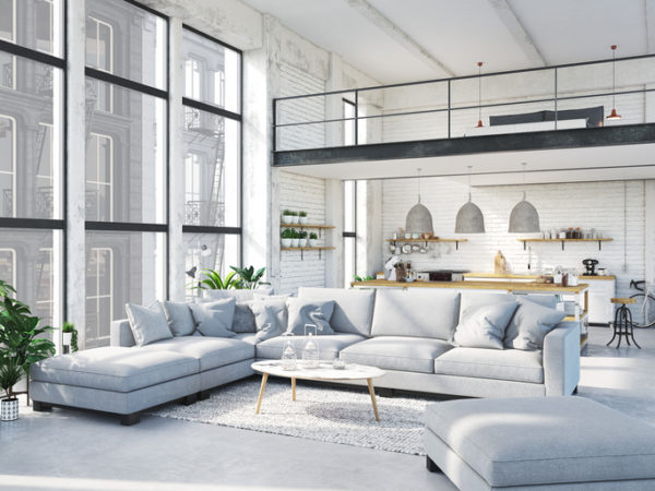 Modernes Loft mit Einrichtung